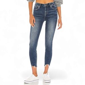 PISTOLA Women's Mid Rise Frayed Hem Skinny Jeans Size 26